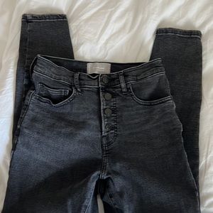 Everlane the high rise skinny Jean in faded black - button fly